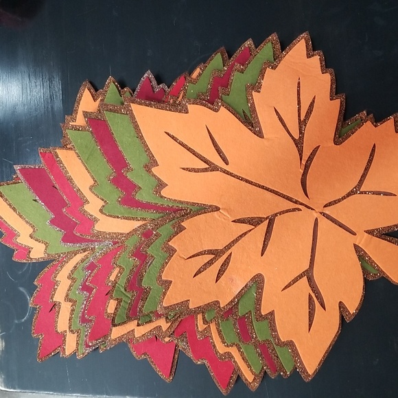 10 felt fall decorations for plating dinner table sold as set glittering. SET - Picture 7 of 10
